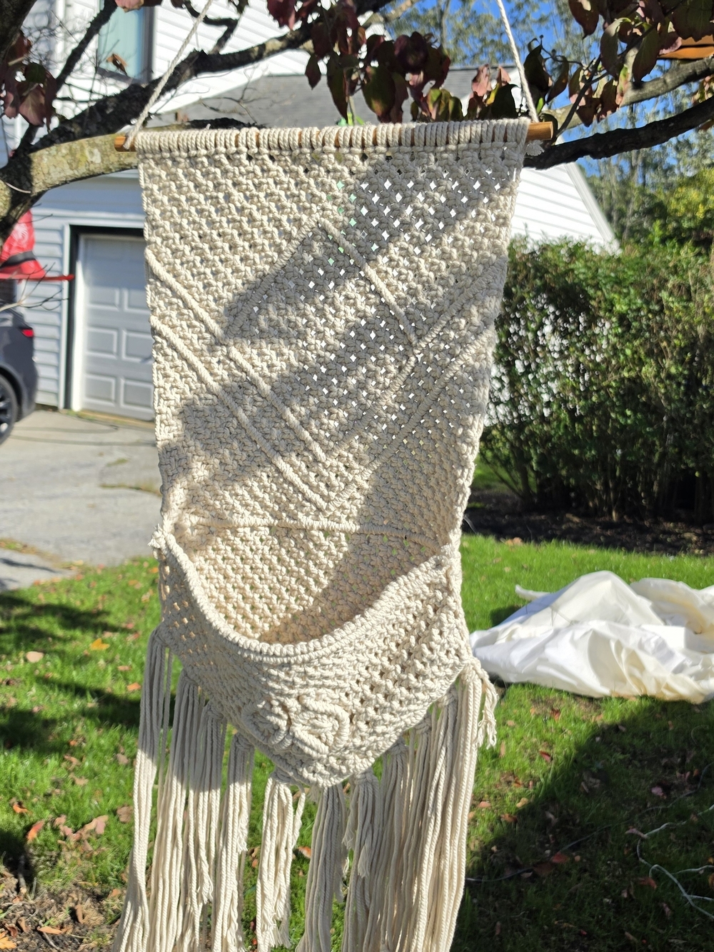 Handcrafted Cream Macrame Wall Hanging